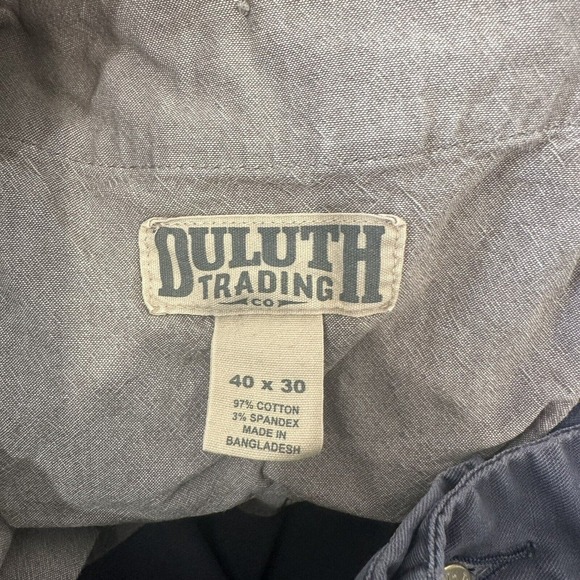 Duluth Trading Flex Ballroom Khakis Mens 40x30 Blue Canvas Pants Workwear - Picture 10 of 10